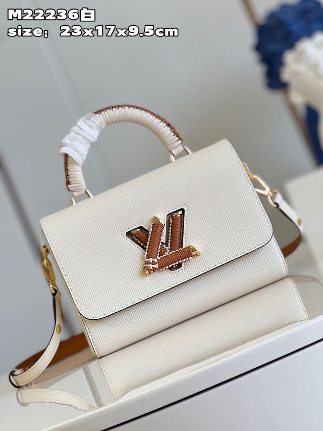 Louis vuitton original epi leather twist mm handbag M22229 white