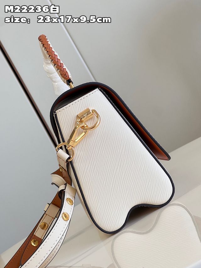 Louis vuitton original epi leather twist mm handbag M22229 white