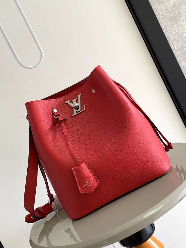 Louis vuitton original calfskin bucket bag M54677 red