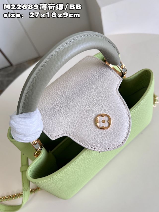 Louis vuitton original calfskin capucines BB handbag M22055 light green