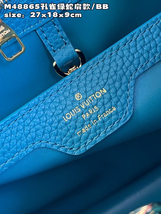 Louis vuitton original calfskin capucines BB handbag M92668 blue