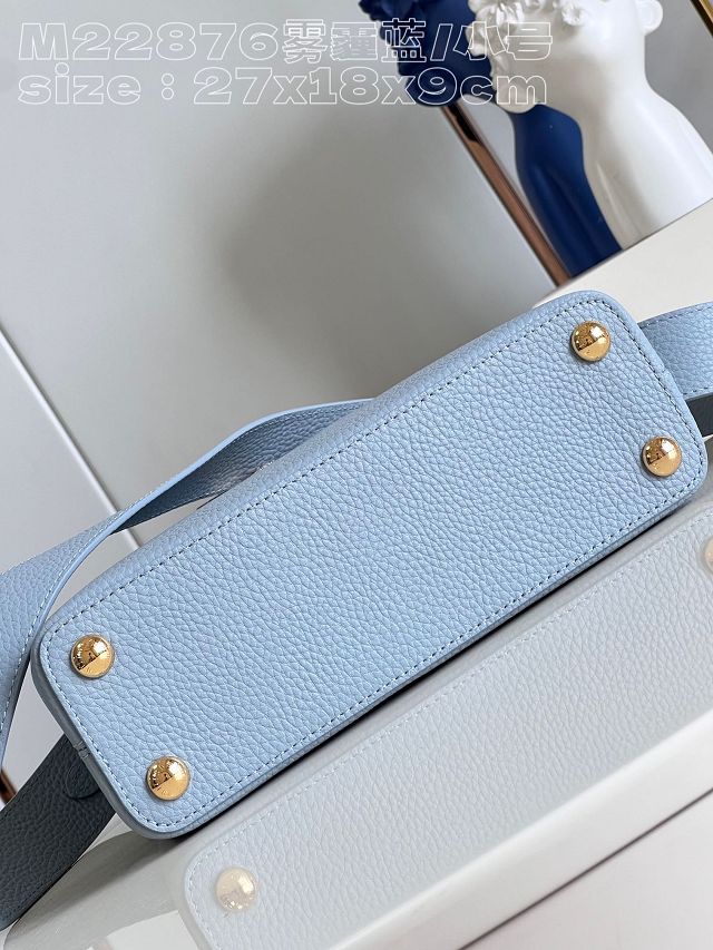 Louis vuitton original calfskin capucines BB handbag M92668 light blue