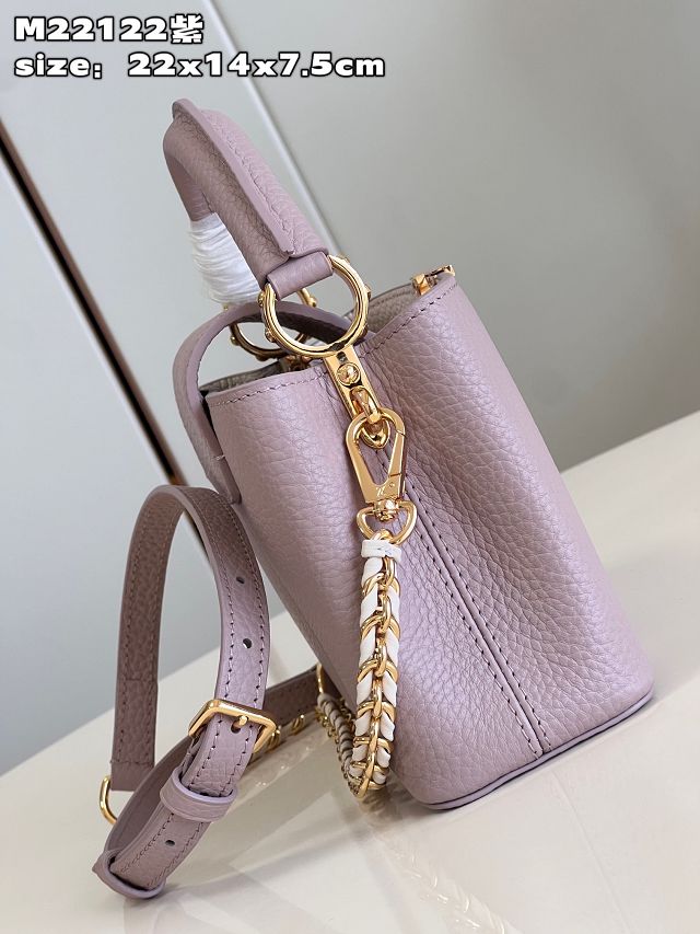 Louis vuitton original calfskin capucines mini handbag M22122 light purple
