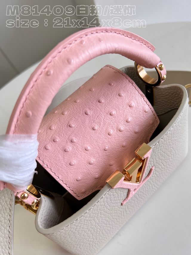 Louis vuitton original calfskin capucines mini handbag M48865 cream