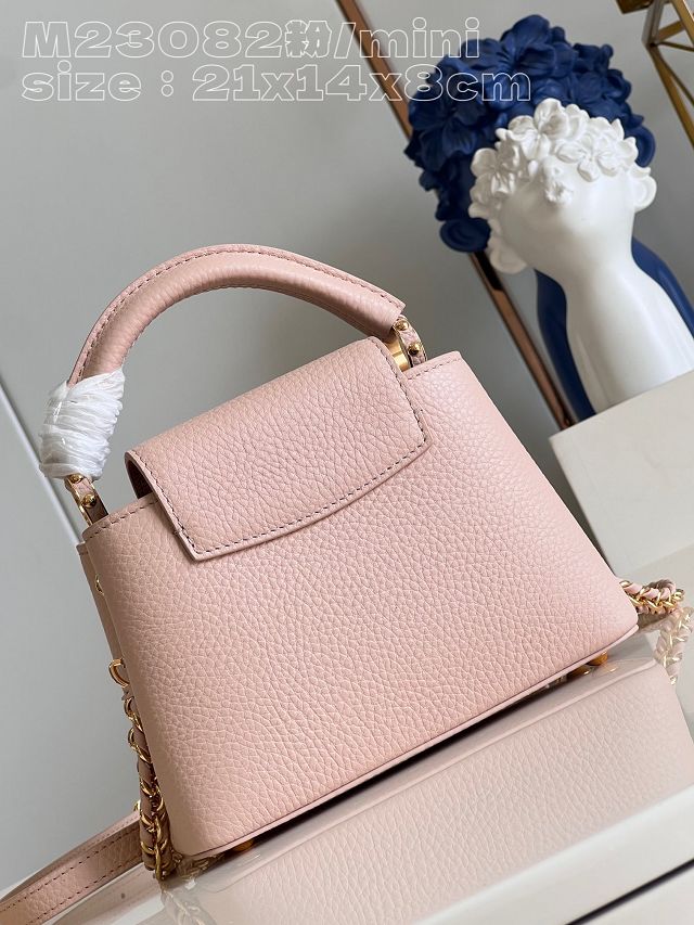 Louis vuitton original calfskin capucines mini handbag M48865 light pink