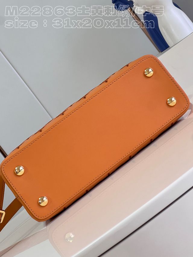 Louis vuitton original calfskin capucines mm handbag M21105 brown