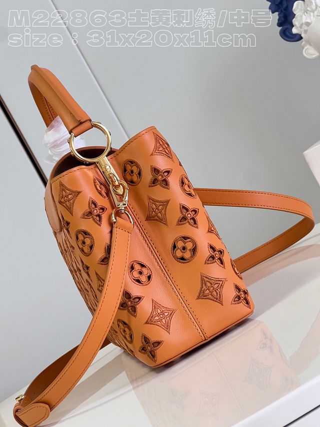 Louis vuitton original calfskin capucines mm handbag M21105 brown