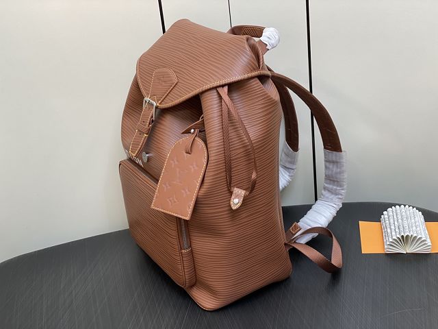 Louis vuitton original epi leather montsouris backpack M23099 brown