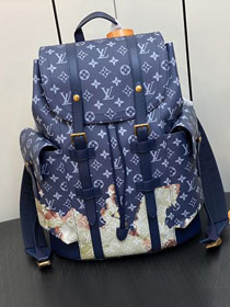 Louis vuitton original monogram canvas christopher backpack mm m41379 blue