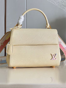 Louis vuitton original epi leather cluny BB handbag M59134 light yellow