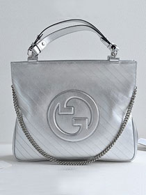 2023 GG original calfskin blondie medium tote bag 751516 silver