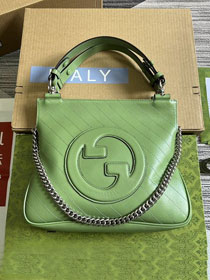 2023 GG original calfskin blondie small tote bag 751518 green