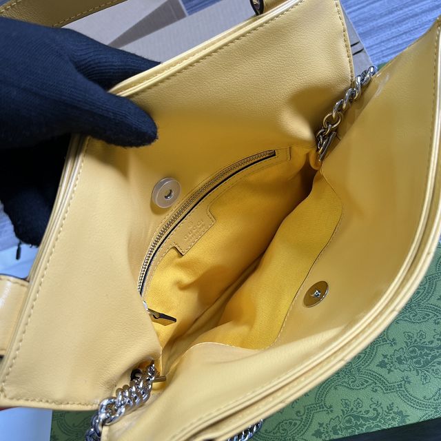 2023 GG original calfskin blondie small tote bag 751518 yellow