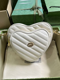 2023 GG original calfskin mini heart shoulder bag 751628 white