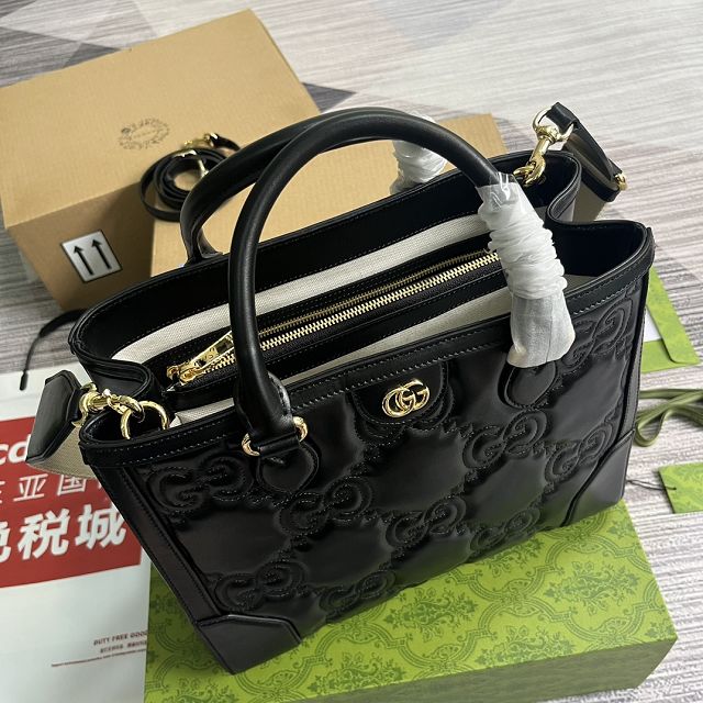 GG original matelasse leather medium tote bag 728236 black