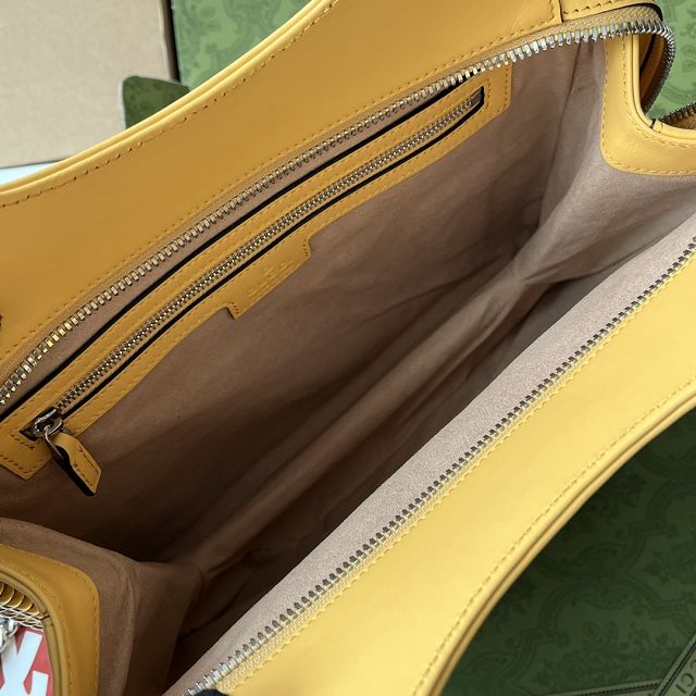2023 GG original calfskin medium tote bag 745918 yellow