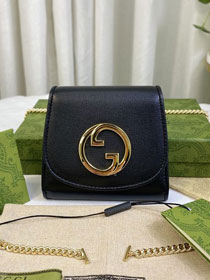 GG original calfskin blondie chain wallet 725219 black