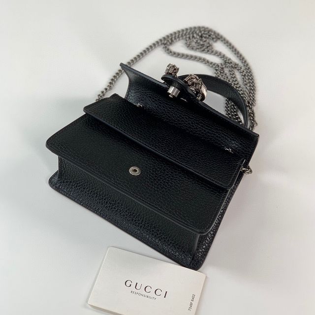 GG original calfskin dionysus mini top handle bag 752029 black