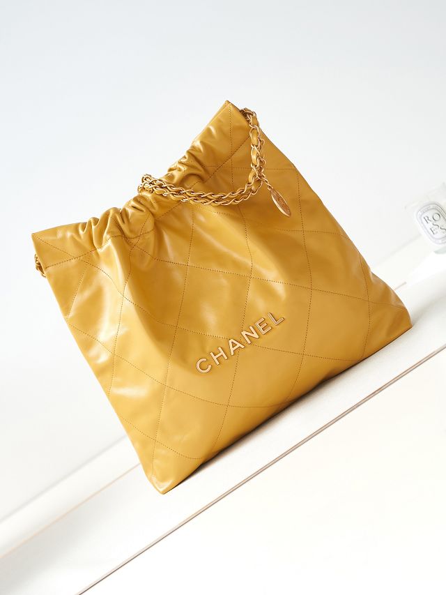 2024 CC original calfskin 22 medium handbag AS3261 yellow