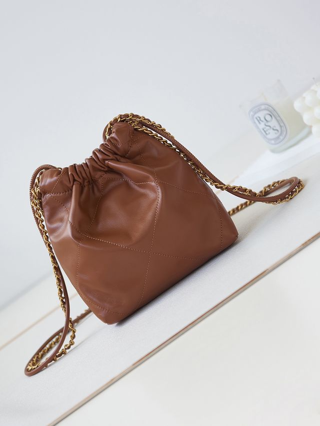 2024 CC original calfskin 22 mini handbag AS3980 caramel