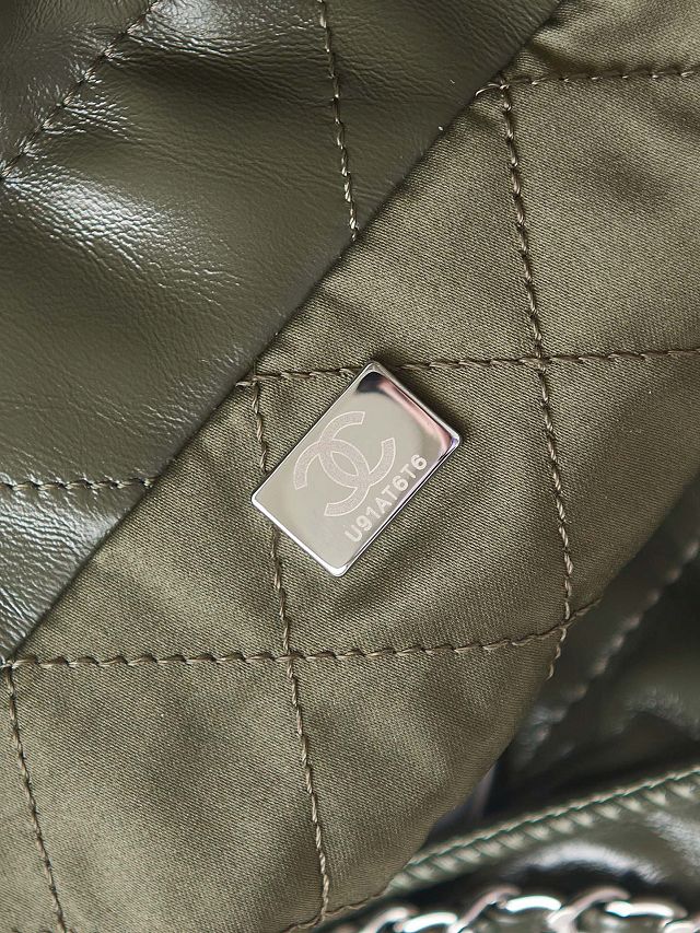2024 CC original calfskin 22 mini handbag AS3980 olive green
