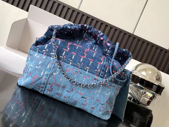 2024 CC original denim 22 medium handbag AS3261 blue