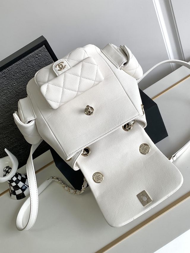 CC original grained calfskin backpack AS4398 white