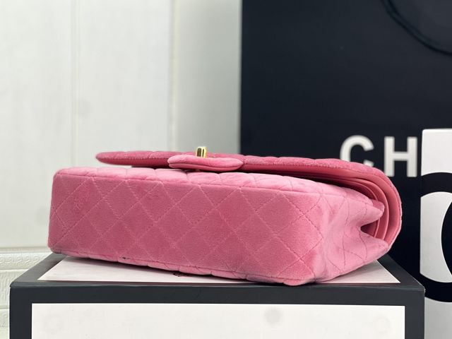 CC original velvet medium flap bag A01112 pink