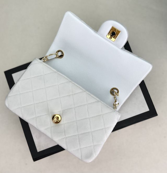 CC original velvet mini flap bag A69900 white