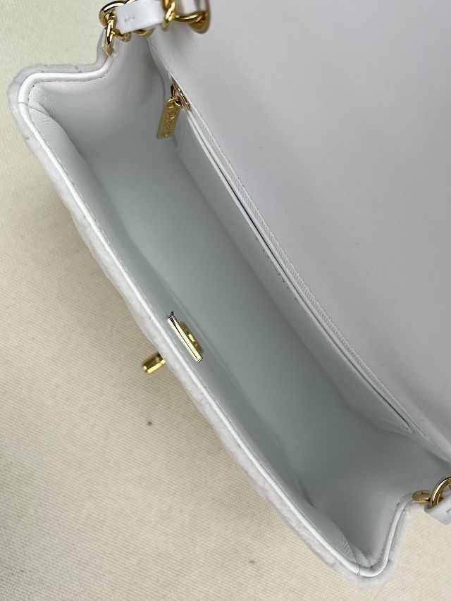 CC original velvet mini flap bag A69900 white