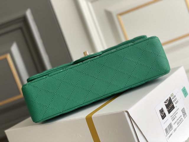 CC original grained calfskin medium flap bag A01112 green