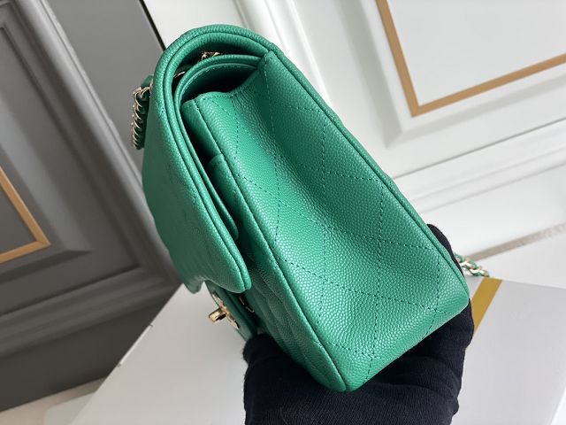 CC original grained calfskin medium flap bag A01112 green