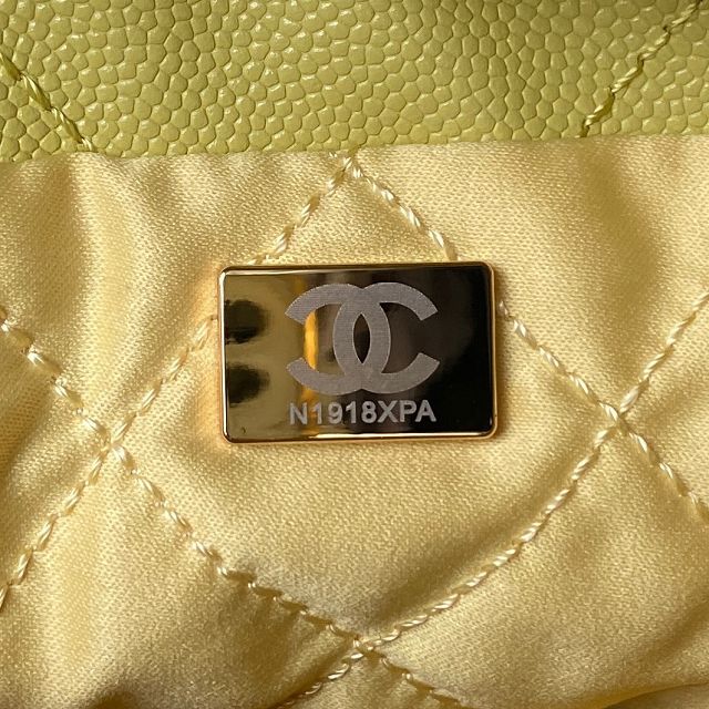2024 CC original grained calfskin 22 mini handbag AS3980 yellow