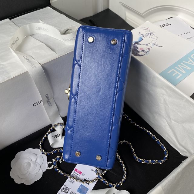 2024 CC original calfskin box bag AS4471 royal blue