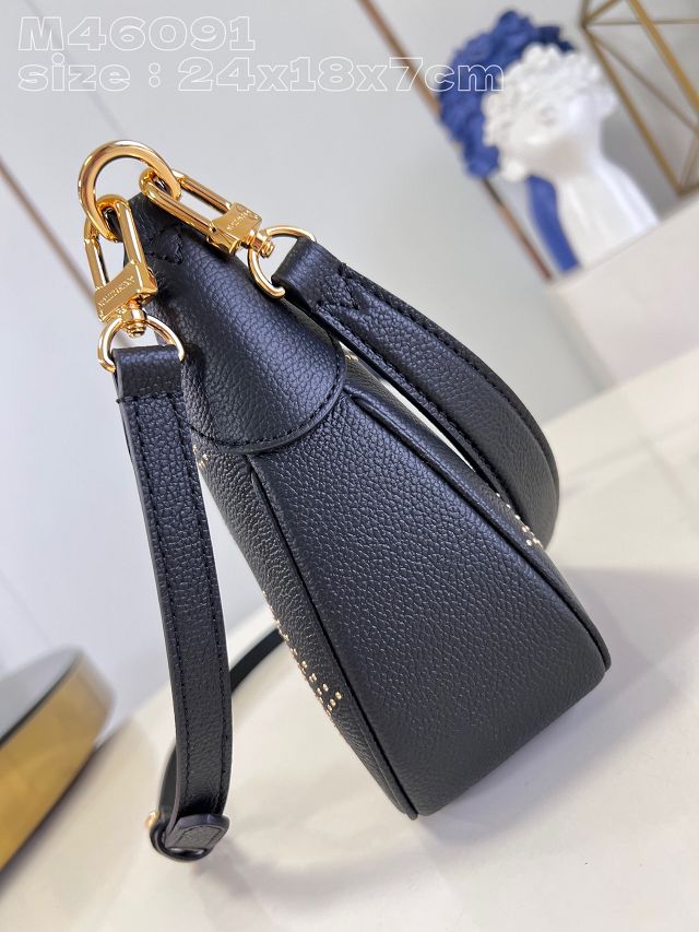 2023 Louis vuitton original calfskin bagatelle BB handbag M46735 black