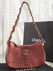 CC original python leather small shoulder bag AS4188 red