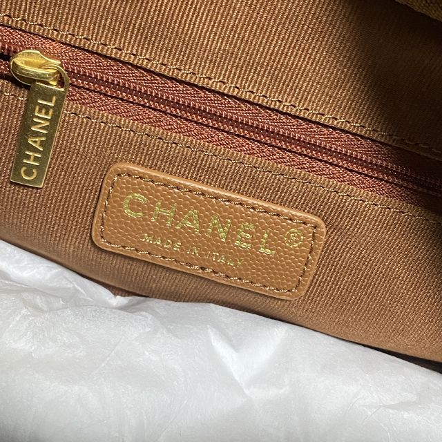 2024 CC original grained calfskin top handle bag AS3034 brown