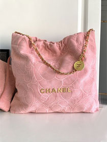 2024 CC original cashmere jacquard 22 small handbag AS3260 pink