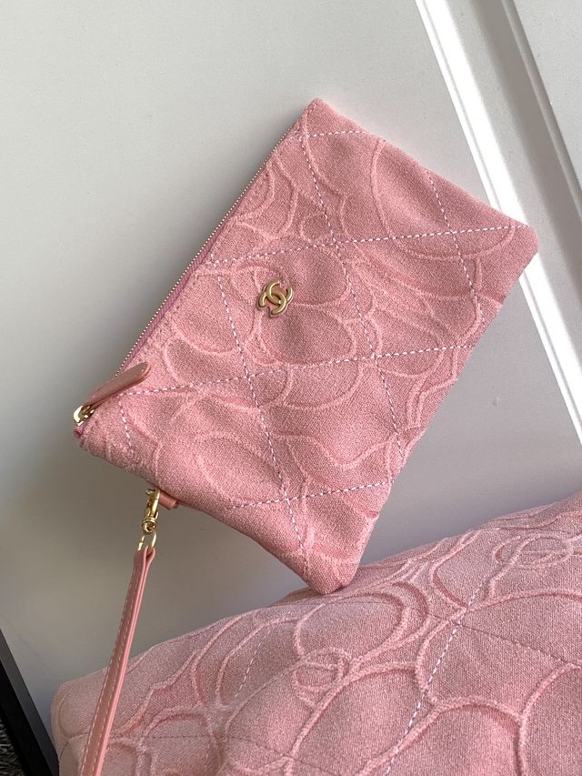 2024 CC original cashmere jacquard 22 small handbag AS3260 pink