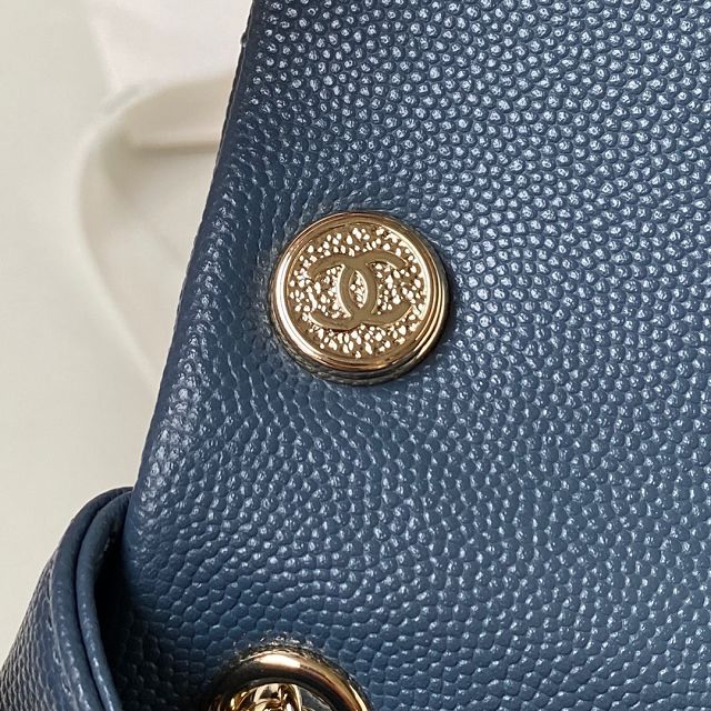 CC original grained calfskin small backpack AS4399 dark blue
