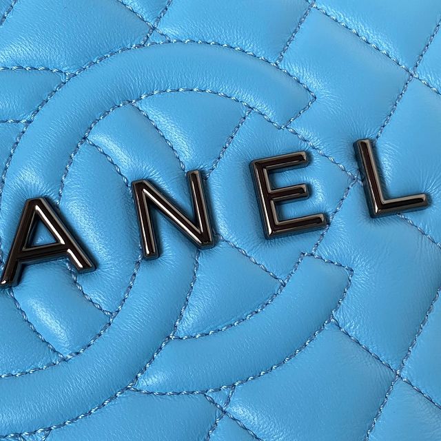 2024 CC original lambskin star handbag AS4579 blue