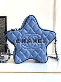 2024 CC original satin star handbag AS4579 blue