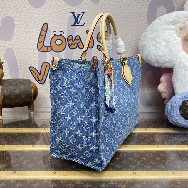 2024 Louis vuitton original denim onthego mm M46871 blue