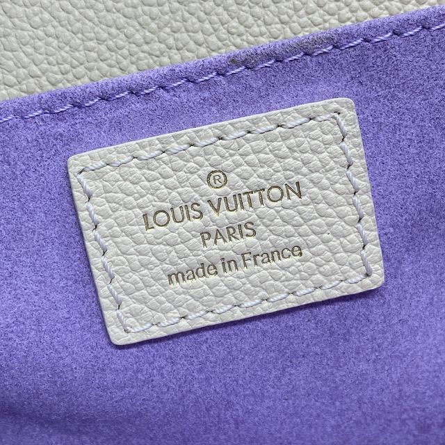 Louis vuitton original calfskin pochette metis east west handbag M23940 white&purple