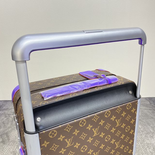 Louis vuitton original monogram canvas horizon 55 rolling luggage M10267 purple