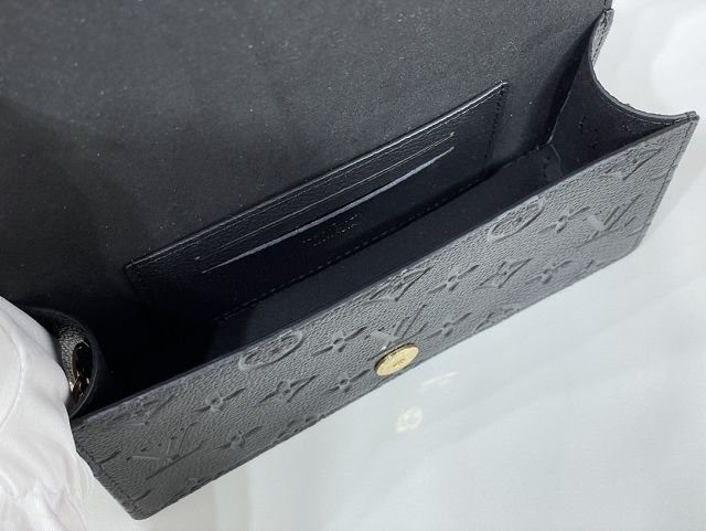 Louis vuitton original calfskin wallet on chain lily M82509 black