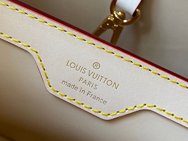 Louis vuitton original tweed capucines mm handbag M21652 apricot