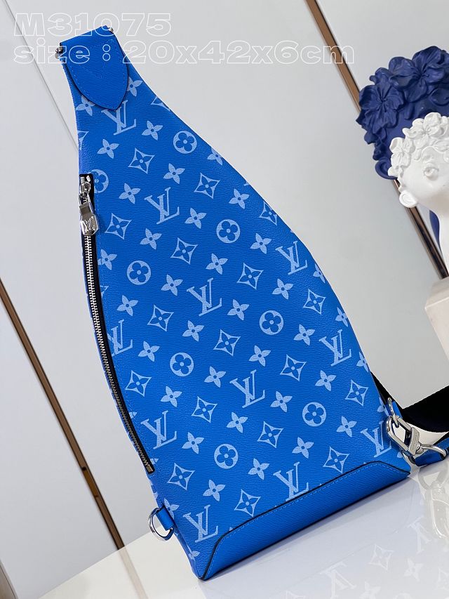 Louis vuitton original monogram canvas duo slingbag M31075 blue