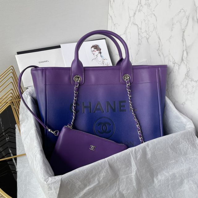 2024 CC original calfskin shopping bag AS3351 purple