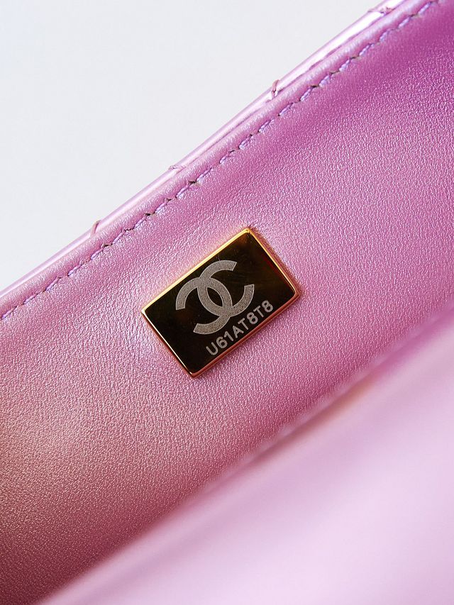 2024 CC original mirror calfskin mini flap bag AS4646 pink